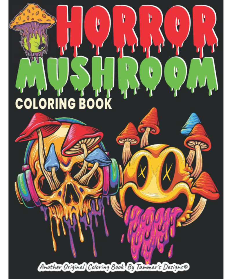 Horror Mushrooms Colouring Book