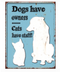 Dogs Have Owners Cats Have Staff Tin Sign
