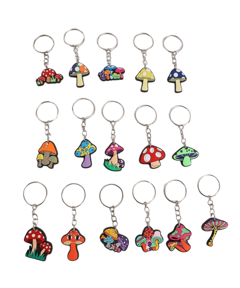 Silicone Mushroom Keychain