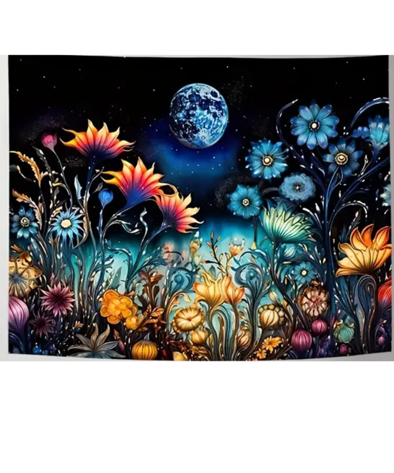 Flower & Moon Tapestry