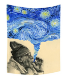 Smoking Starry Night Tapestry