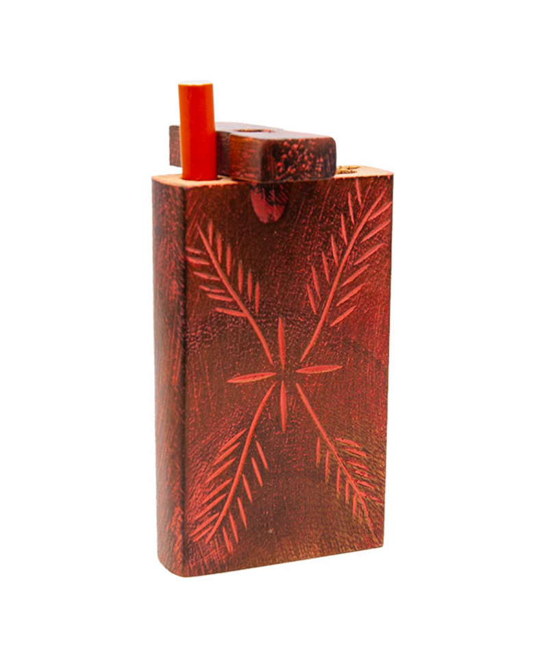 4" Pink Engraved Flower Wood Dugout