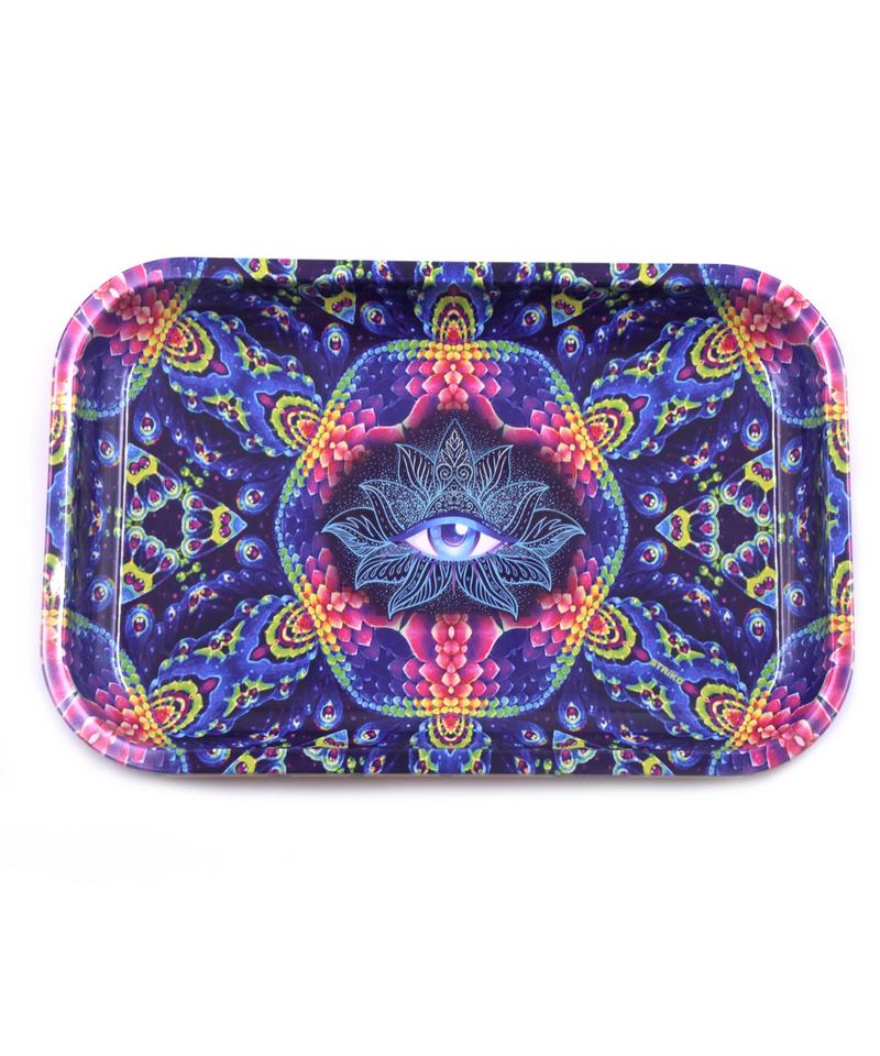 11" x 7" Colourful Eye Metal Rolling Tray