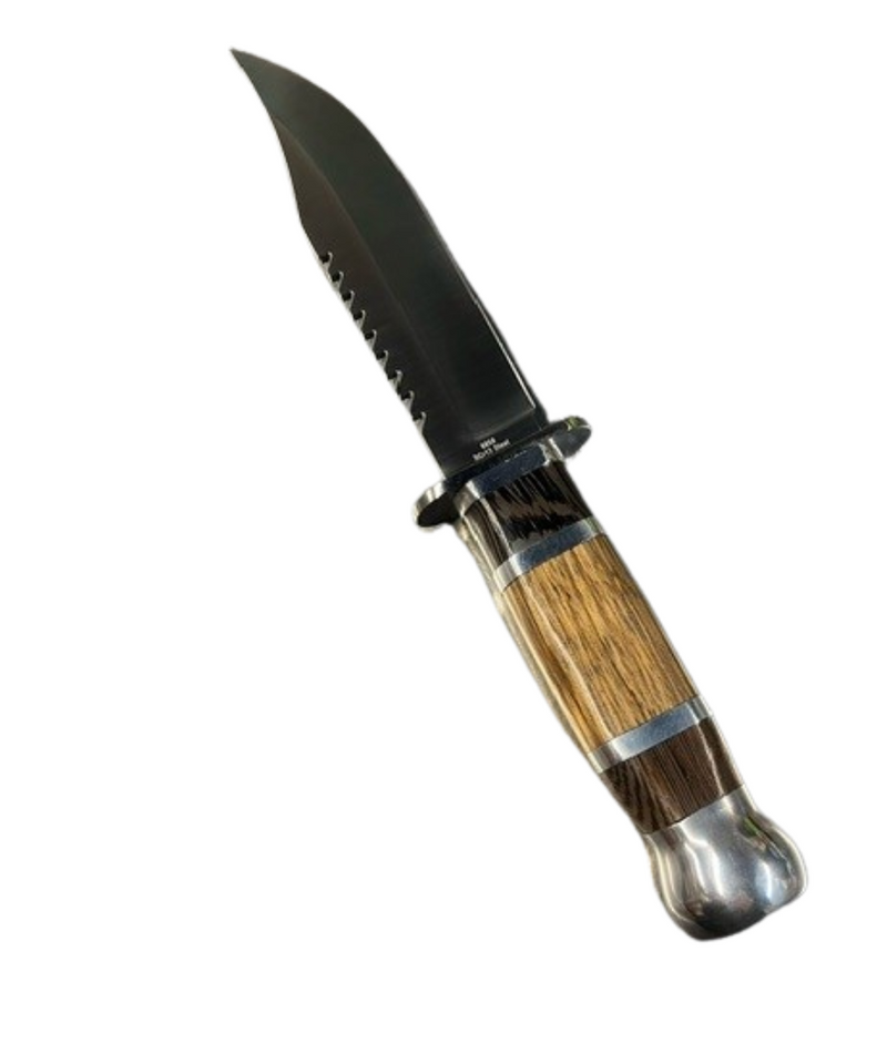 Stainless Steel Hunting Knife With Brown Handle