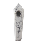 Howlite White Turquoise Crystal Pipe