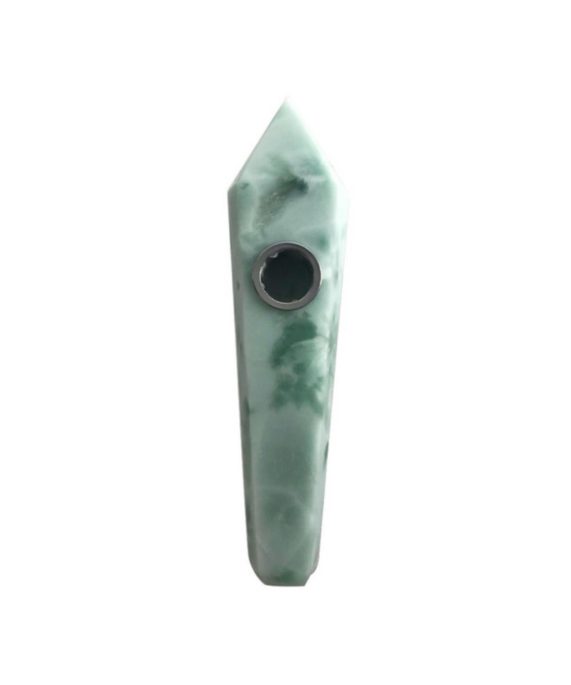 Green Snowflake Crystal Pipe