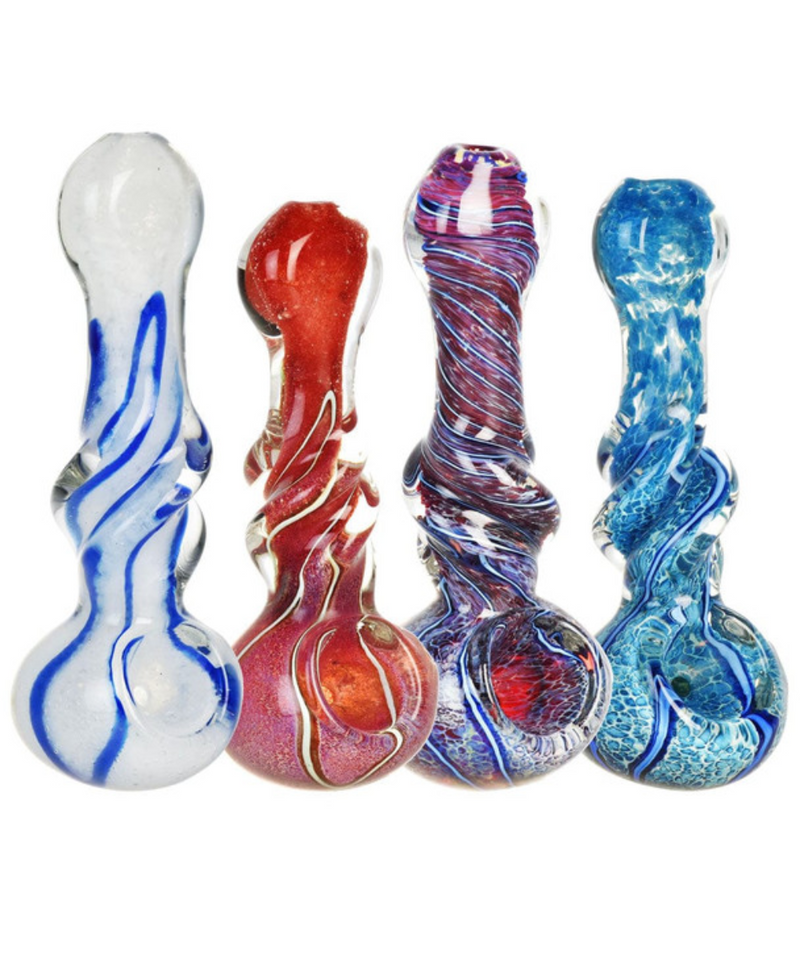 4.5" Mid Twist Marble Spoon Glass Pipe