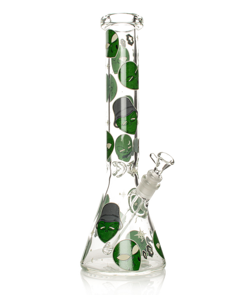 Red Eye Glass 15" 7mm Alien Glow Beaker Bong