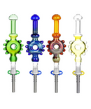 7.5" Studded Donut Dab Straw With Titanium Tip