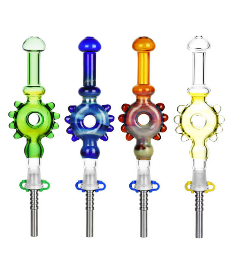 7.5" Studded Donut Dab Straw With Titanium Tip