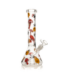 Red Eye Glass 12" Smiley Shrooms Beaker Bong
