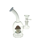 6" Mushroom Bubble Base Glass Bong