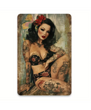Vintage Tattoo Model Tin Sign