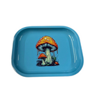 Teal Mushroom Small Metal Rolling Tray
