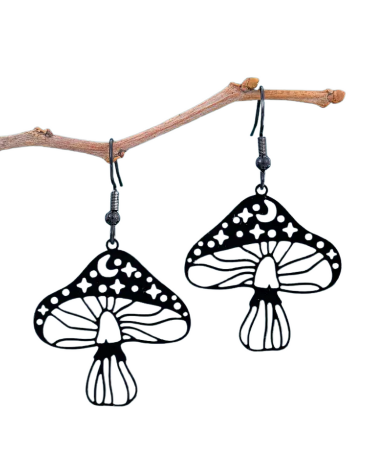 Metal Mushroom Earrings