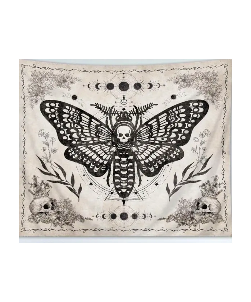 Skull Moth Tapestry