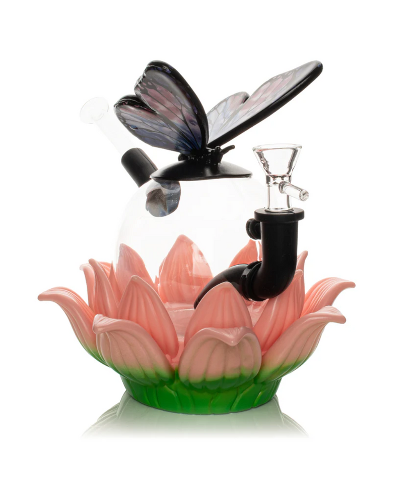 Lit 7" Lotus Butterfly Bong