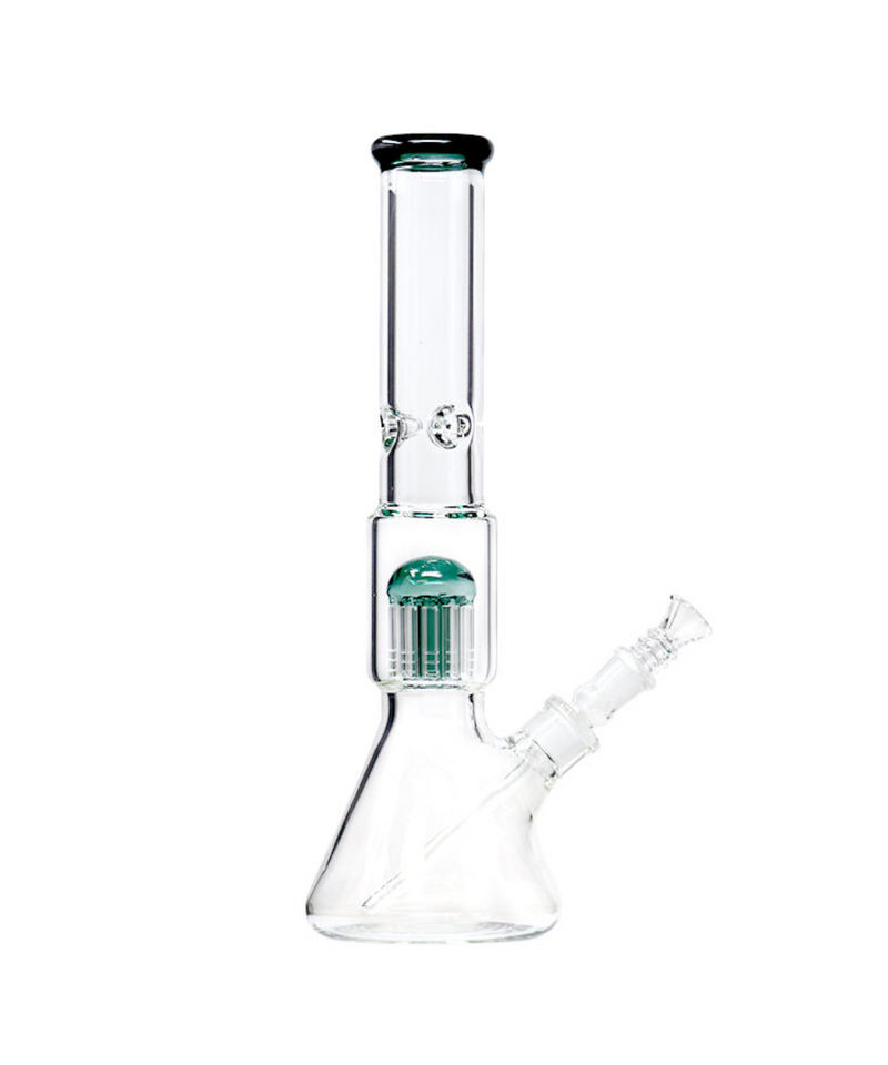 16" 11-Arm Tree Perc Glass Beaker Bong