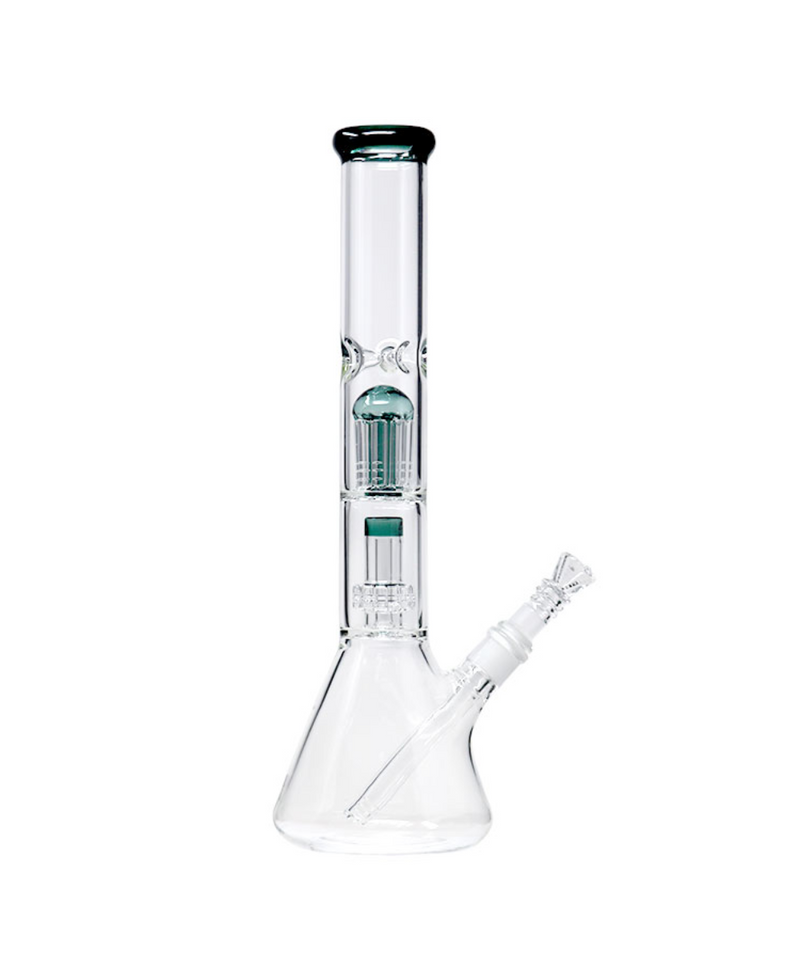 16.5" Showerhead & Tree Perc Glass Beaker Bong