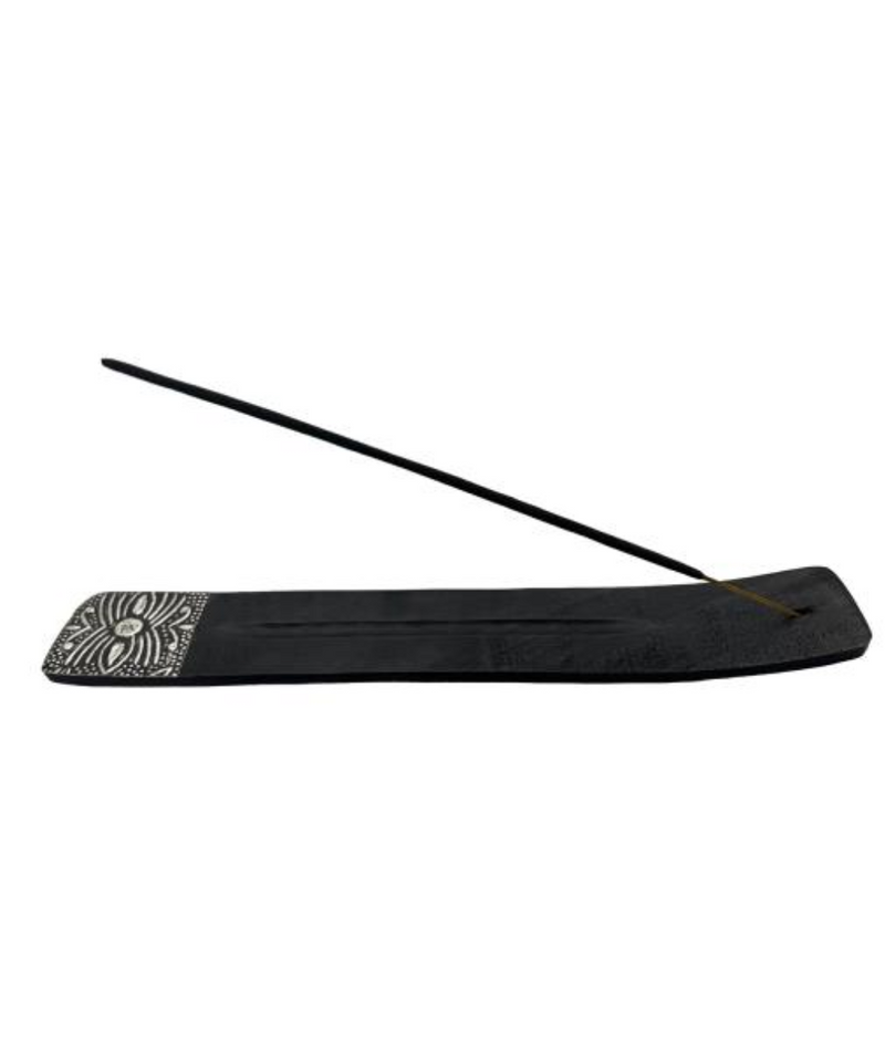 10" Black Wooden Incense Burner