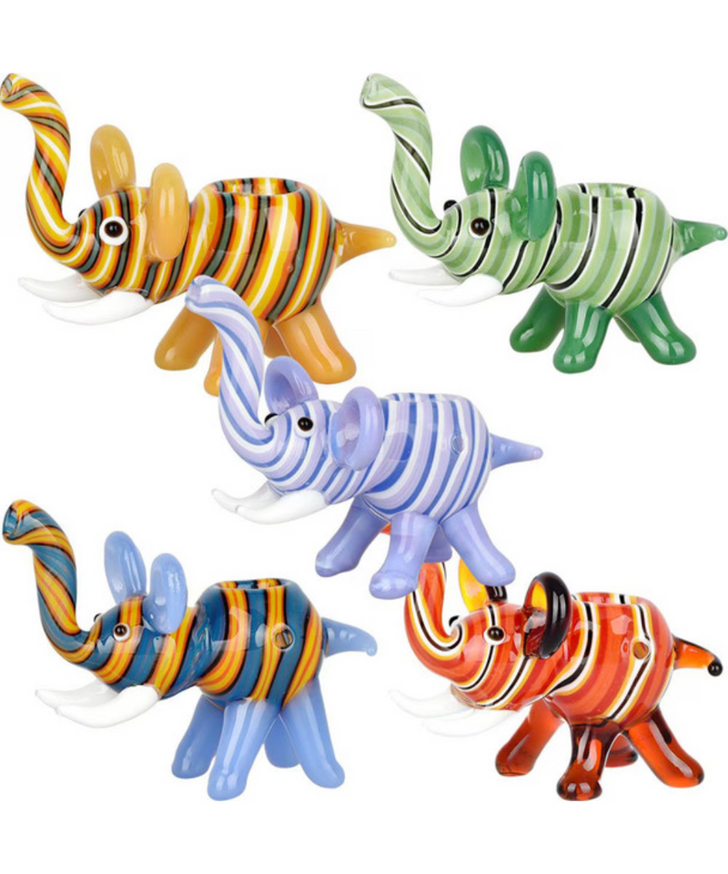 3" Mini Wig Wag Elephant Glass Hand Pipe