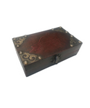 Antique Wood Box With Metal Corners