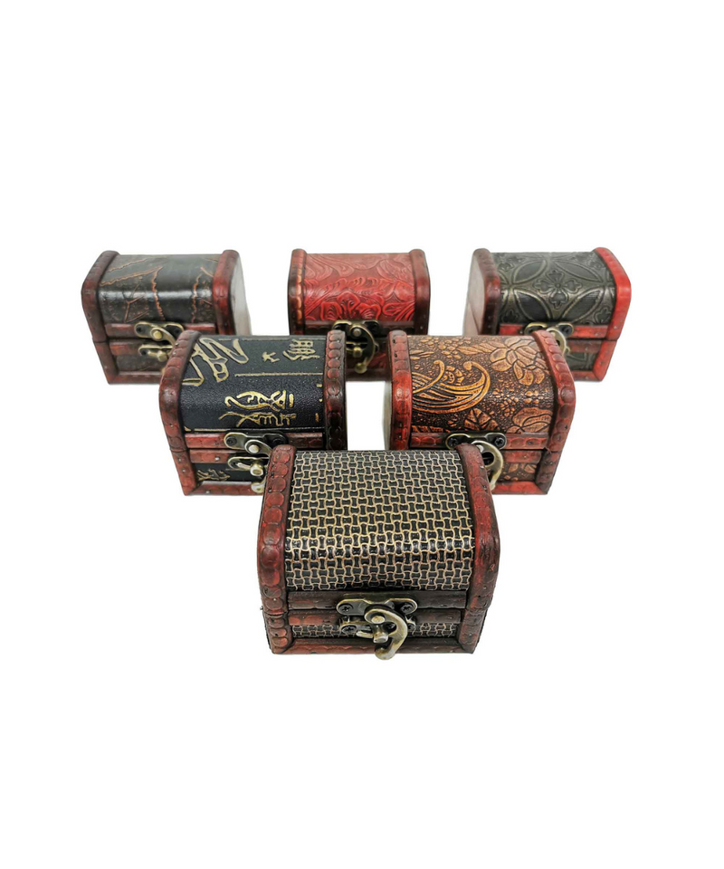 Extra Small Wooden Chest With Pattern