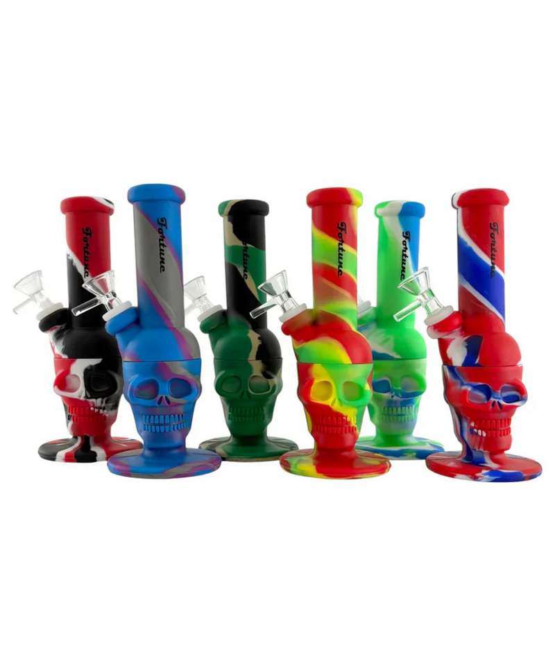 8" Skull Silicone Bong