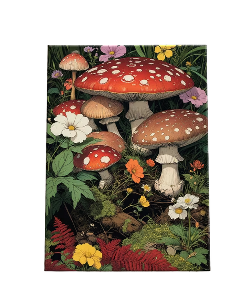 Enchanted Forest Mushroom Canvas Painting