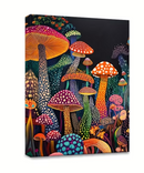 Whimsical Mushrooms Canvas Painting