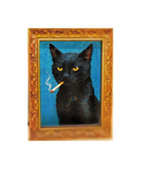 Smoking Black Cat Magnet