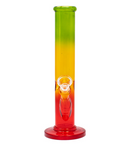 10" Rasta Straight Tube Glass Bong