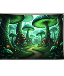 Mushroom Fairy Houses Tapestry