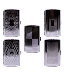 Metallic Silver Emboss Cigarette Case Holds 12