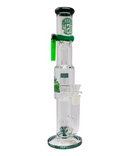 Crown Glass 15" Triple Perc Glass Bong With Lighter Holder