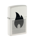 White Lined Flame Design Zippo Lighter