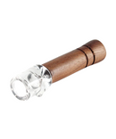2.5" Wooden Bat With Glass Bowl