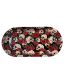 Skull & Rose Mini Metal Rolling Tray