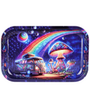 Trippy Space Van & Mushrooms Medium Metal Rolling Tray