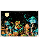 Whimsical Frog & Mushroom Tapestry