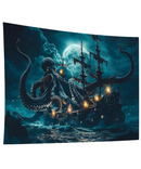 Kraken With Ship Tapestry