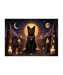 Mystical Black Cat Tapestry