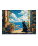 Ocean View Cat Tapestry