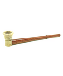 6" Wooden Pipe With Stone Bowl