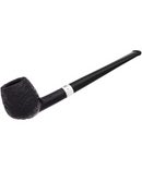 Peterson Junior Sandblasted Silver Mounted Straight Apple Fishtail Tobacco Pipe