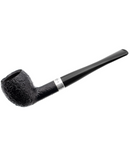 Peterson Junior Sandblasted Silver Mounted Pear Fishtail Tobacco Pipe