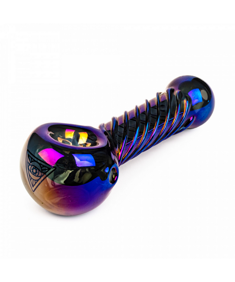 Red Eye Glass Metallic Twister Hand Pipe