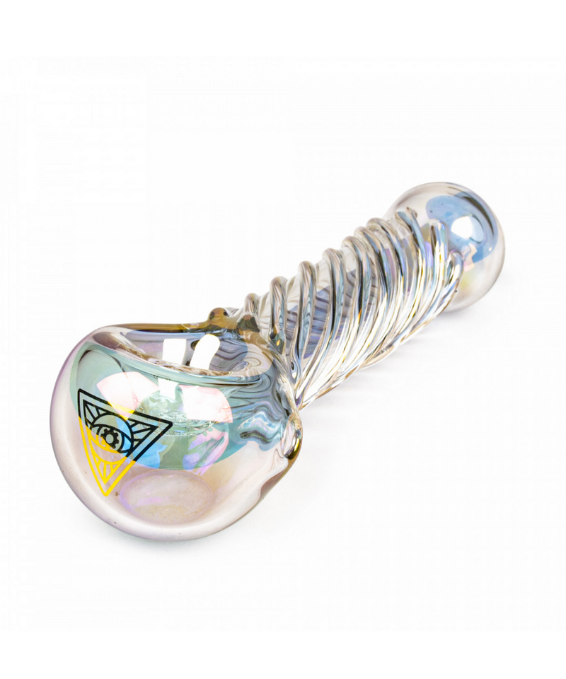 Red Eye Glass Metallic Twister Hand Pipe