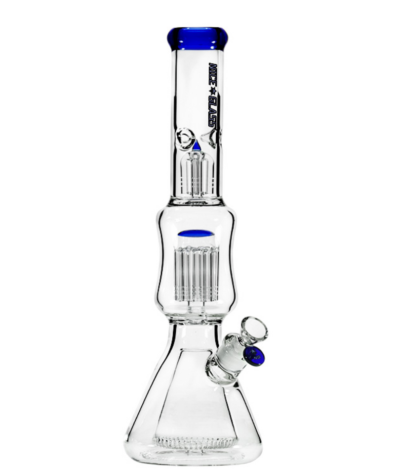 Nice Glass 17" Cone Double Tree Perc Beaker Bong | Gord's Smoke Shop
