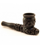 3" Wood Pipe With Carvings